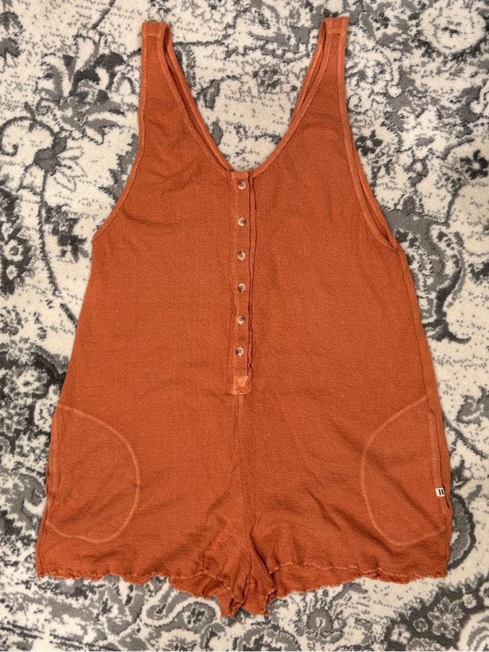 Billabong Rust Orange Knit Open Romper